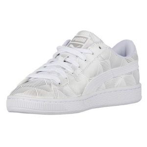 ‼️ON SALE‼️ PUMA Basket Silver & White Patterned Sneakers